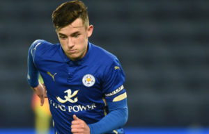 during the FA Youth Cup semi-final, second leg between Leicester City and Manchester City at The King Power Stadium on April 8, 2015 in Leicester, England.